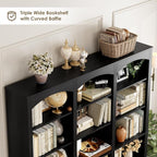 FACBOTALL 71" Triple Wide Bookshelf, 6 Tier Tall Bookshelf, Large Book Shelf - Image 6