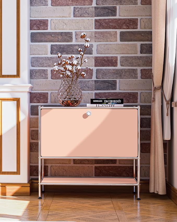 Metal Sidetable with Flap Door, 27.5" Height - Image 7