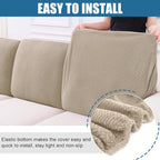 Smiry Waterproof Couch Cushion Covers, Stretch Jacquard Thick Sofa Cushion - Image 4