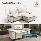 HERA'S HOUSE 88" Modular Sectional Sofa, L Shaped Couches - Image 2