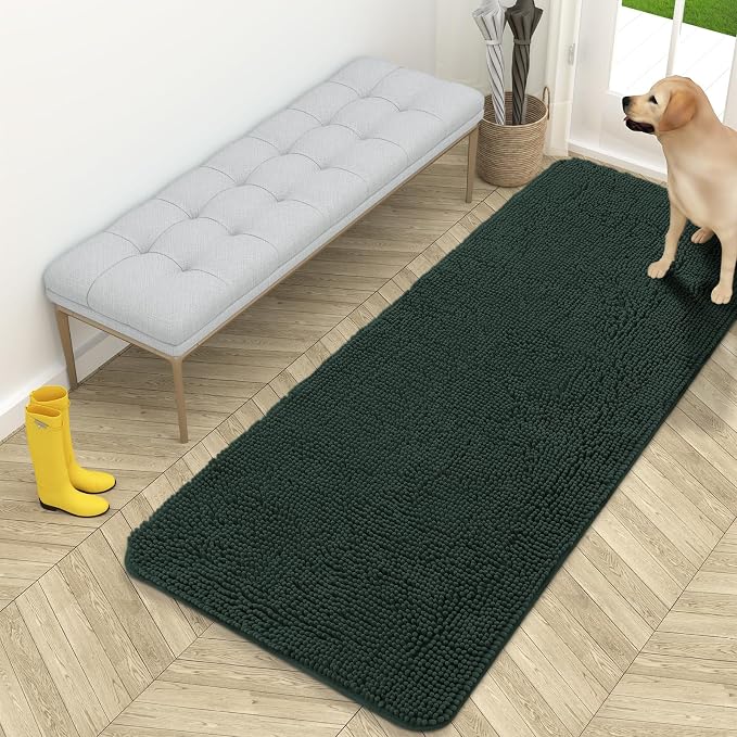 OLANLY Dog Door Mat for Muddy Paws 59x24, Super Absorbent Chenille Mud Mat | by OLANLY