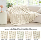 BEDELITE Cream Twin Blanket for Couch, Soft Cozy Gifts for Women, 60 * 80 | 3D - Image 6