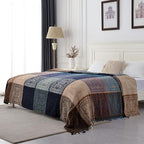 Boho Chair Cover Colorful Chenille Tassels Hippie Throw Blanket - Image 7