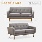 HUIMO Sofa Couch, Mid Century Modern Sofa - Image 2