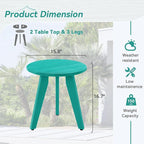 HDPS Outdoor Side Table, Small Round Side Table Weather-Resistant, Outdoor Side - Image 3