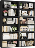 FOTOSOK 6-Tier Open Bookcase and Bookshelf Set of 2, Freestanding Display - Image 7