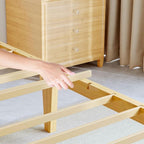 BOSRII 12in High Solid Bamboo Wood Platform King Size Bed Frame - Image 8