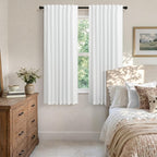 Black Out Curtains 63 Inch Long Small White Blackout Energy Saving Dining Room - Image 2