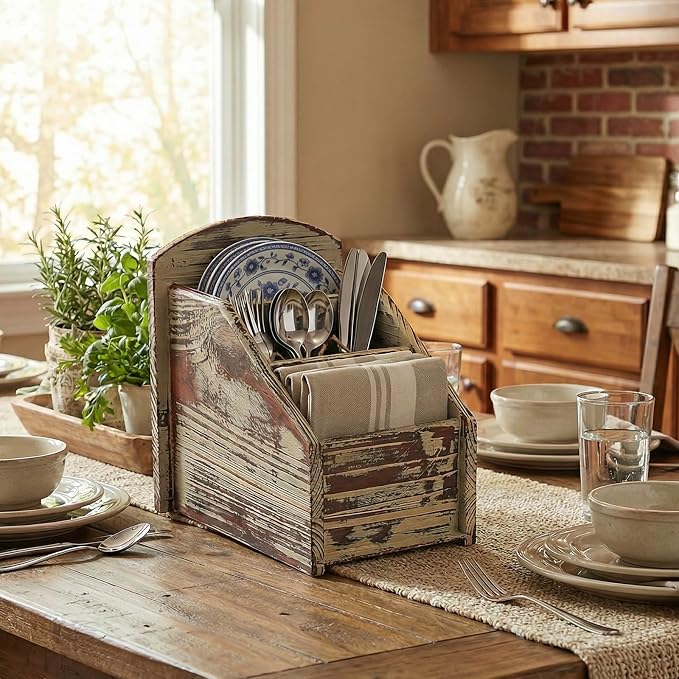 MyGift Rustic Torched Wood Remote Control Holder - Image 3