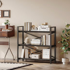 Homeiju 3 Tier Bookshelf 31.49" Width, Wood and Metal Etagere Bookcase - Image 6