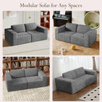 Vesgantti 80" Modular Sectional Sofa, Corduroy Cloud Couch - Image 3