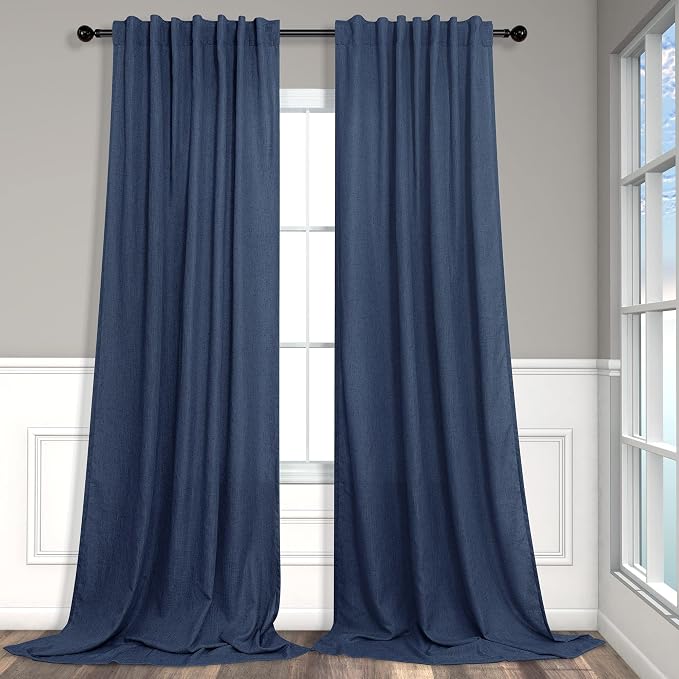 Pitalk 60 Inch Wide Curtains for Living Room 2 Panel Back Tab Pocket Drape Semi - Image 2