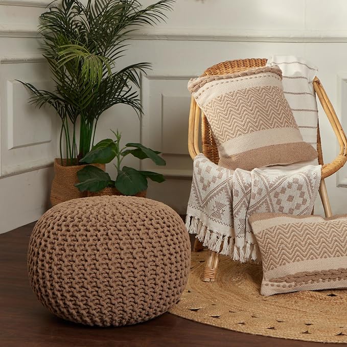 REDEARTH Round Pouf Ottoman - Image 2