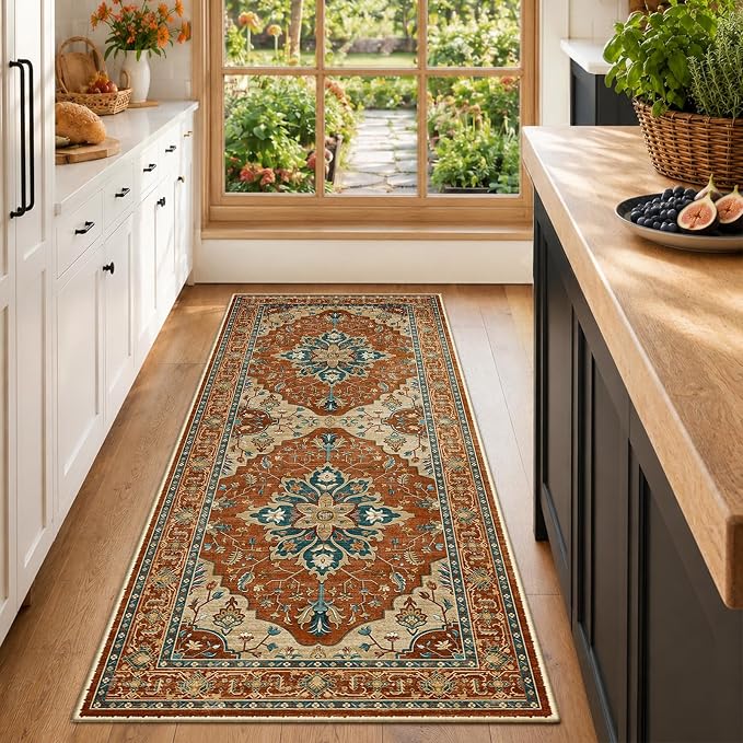 RELEANY Washable Area Rug, Runner 2'x6', Water Repellent, Pet Friendly by RELEANY