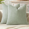 MIULEE Decorative Couch Throw Pillow Covers 18x18 Inch Light Green 2 Pack | by MIULEE