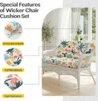 1 MIDDLE ONE Wicker Chair Cushions 3 Pieces Set - Image 5