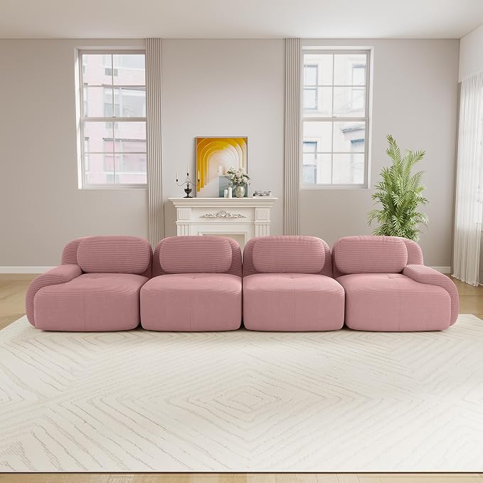Boneless Sectional Couch, No Assembly Required, 152.7” Modular Cloud Sofa - Image 2