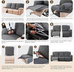 Gennia Recliner Sofa Covers 5 Pieces, Waterproof Sectional Couch Cover Stretch - Image 7