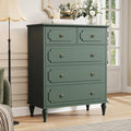 Green Dresser for Bedroom with 5 Drawers, Vintage Tall Dresser with Smooth by Home