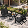 SERWALL 3 Pieces Patio Adirondack Bench Set, 2 Folding Adirondack Bench & 1 by SERWALL