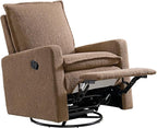 Oxford Baby Uptown Upholstered Glider Recliner Rocking Chair 360° Swivel - Image 4
