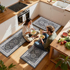 HEBE Boho Kitchen Rugs Set of 3, Non Slip Washable Kitchen Mats - Image 9