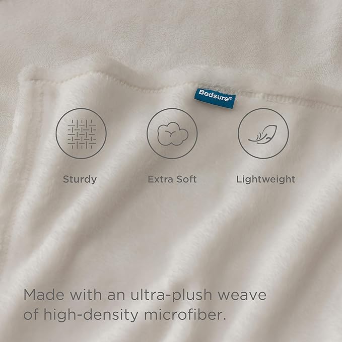 Bedsure GentleSoft Fleece Throw XL Blanket Linen - Image 3