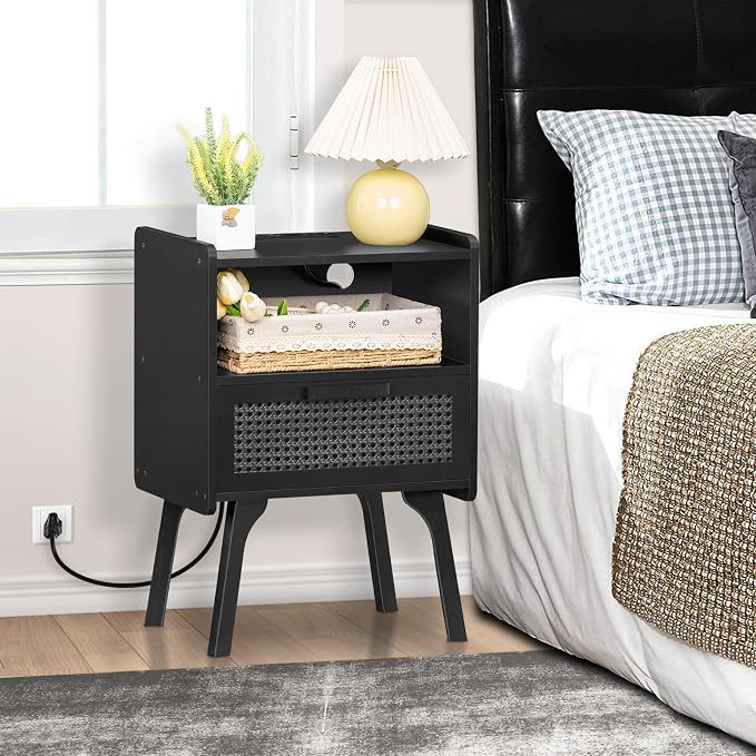 Lerliuo Rattan Nightstands Set of 2 - Image 5