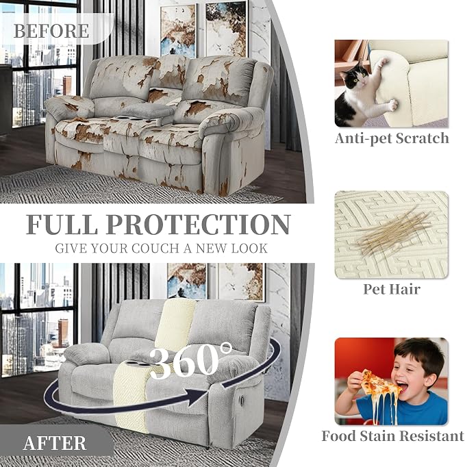 100% Waterproof Sectional Recliner Couch Covers - Image 5