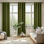 MIULEE Blackout Curtains for Bedroom 2 Panel 40"x72" Long Light Olive Green | - Image 6