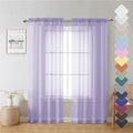 72 Inch Light Purple Sheer Curtains & Panels Set of 2, Airy & Breathable Solid by Lecloud