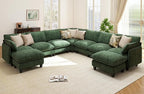Ihanherry 141" Oversized V-Shaped Modular Sectional Couch, 9-Seater Cloud Sofa by iHanHerry