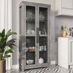 BELLEZE Glass Display Cabinet, Tall Curio Cabinet - Image 2