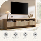 AMERLIFE Modern TV Stand for TVs up to 80", 70 inch Fluted TV Console - Image 8
