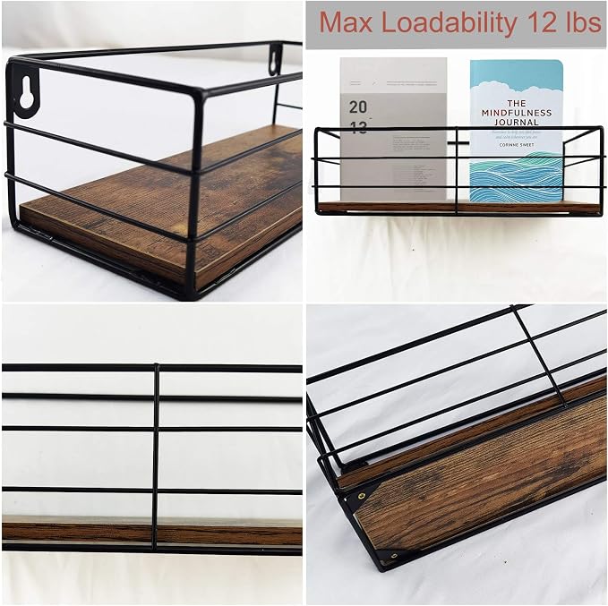 CRUGLA Floating Shelves Wall Mounted Set of 3, Hanging Storage Wall Shelf - Image 7