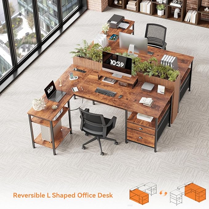 Furologee L Shaped Computer Desk - Image 6