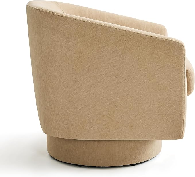 Swivel Barrel Accent Chairs Set of 2, Round Chenille Fabric Living Room Arm - Image 6