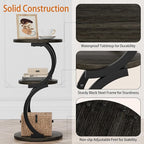 JUSTOGO Small Round Side Table, 3-Tier End Table - Image 5
