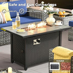 ovios 7 Pieces Patio Furniture Set, Outdoor Wicker Sectional Sofa - Image 6