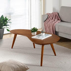 Mid Century Modern Abstract Shaped Coffee Table/Solid Wood/Castanho Finish - Image 2