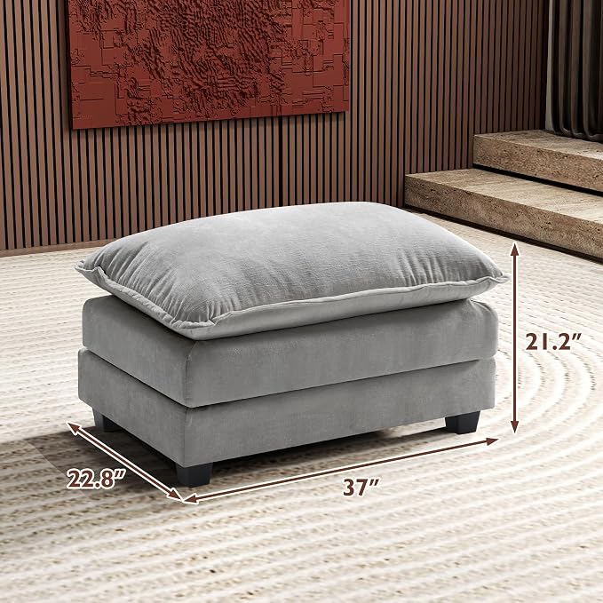 Ihanherry Ottoman for Modular Sectional Cloud Couch, Chenille Deep Seat Sofa - Image 2