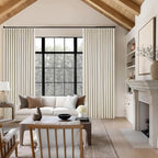 Cream Beige Pinch Pleated 120 Inch Curtains High Ceiling Linen Curtains | 100% - Image 7