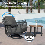 Outdoor Patio Swivel Rocking Chairs Set, Patio Porch Furniture - Image 4