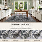 Area Rugs for Living Room, Washable 5x8 Area Rug for Bedroom, Retro Floral - Image 4