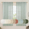 Faux Linen Curtains 63 inches Long by LAMIT