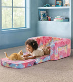 Kids Couch, 2-in-1 Soft Toddler Couch Fold Out - Image 2