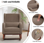 HCHAIRH Rocking Chair with Foot Rest, Teddy Wingback Nursery Rocking Chairs - Image 5