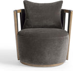 First of a Kind Swivel Chair in Chocolate Brown Plywood - Image 3