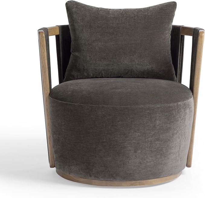 First of a Kind Swivel Chair in Chocolate Brown Plywood - Image 3
