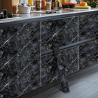 HOMETITUTE Black Marble Wallpaper Peel and Stick Dark Stone Pattern 118.1x17.7 - Image 7